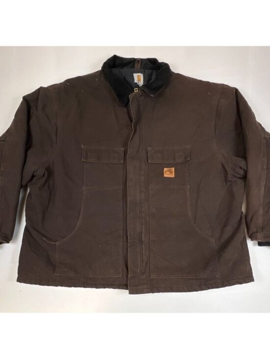 Carhartt Other - Carhartt Men 4XL Regular C26 DKB Arctic Traditional Coat Duck Canvas Brown Quilt